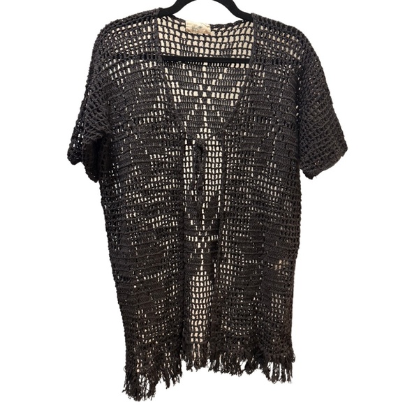 Made in Italy Black Crochet Beach Cover Up - Picture 4 of 6